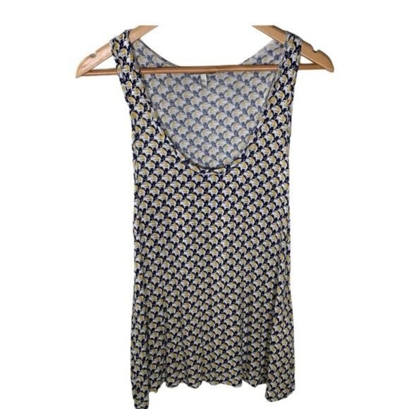 Joie Sleeveless Tank Top Blue White Elephant Print Size S - Picture 1 of 9